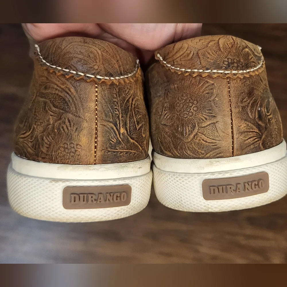 Durango Music City Tooled Leather Slip-on Western Sneaker Size 8